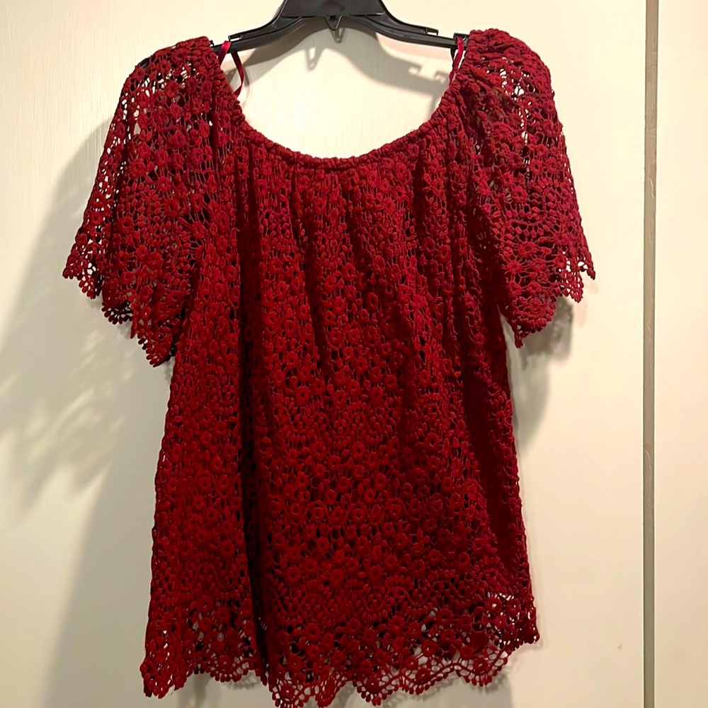 Maroon Off The Shoulder Top
